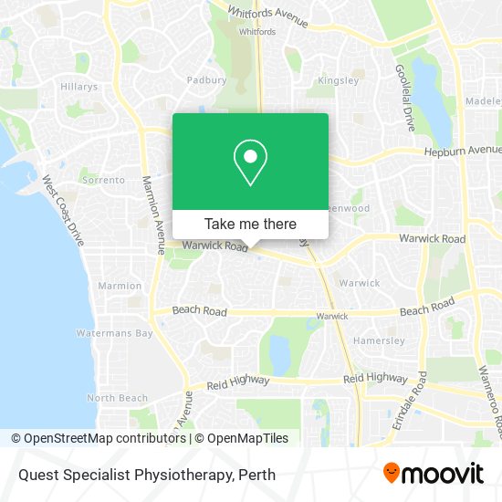 Quest Specialist Physiotherapy map