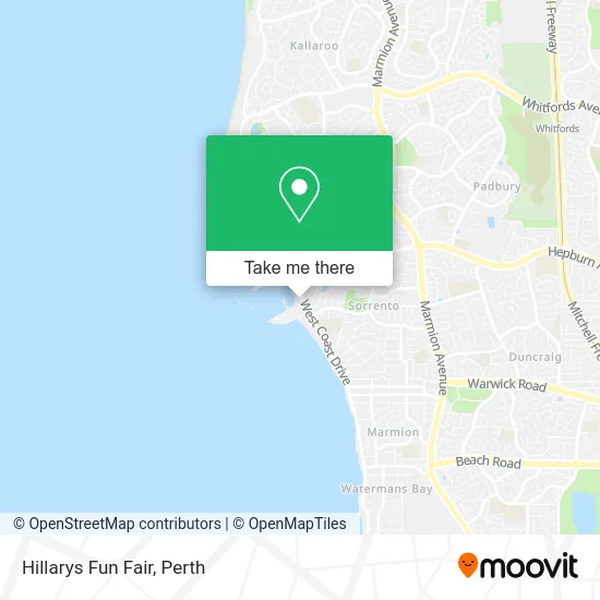 Mapa Hillarys Fun Fair