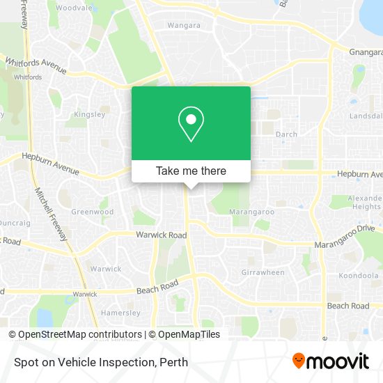 Spot on Vehicle Inspection map