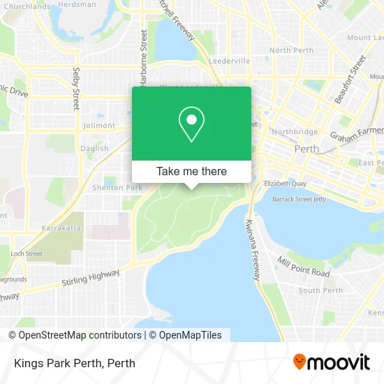 Mapa Kings Park Perth