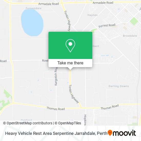 Heavy Vehicle Rest Area Serpentine Jarrahdale map