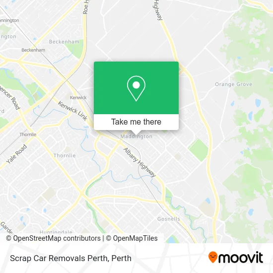 Mapa Scrap Car Removals Perth