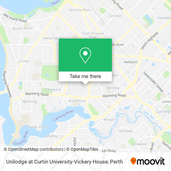Unilodge at Curtin University-Vickery House map