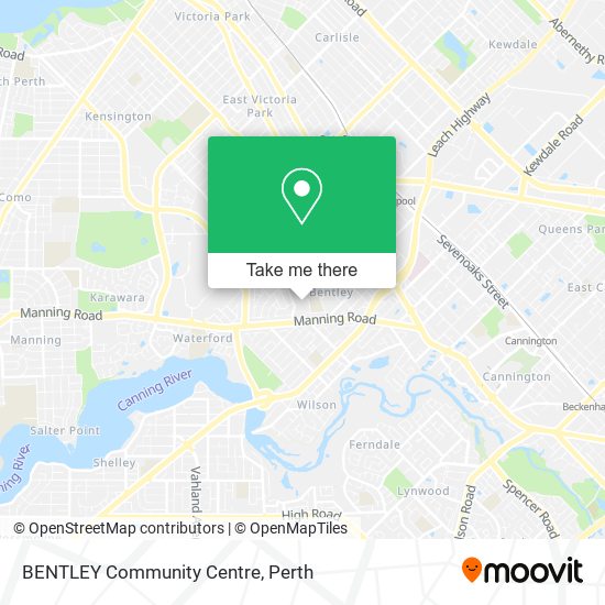 Mapa BENTLEY Community Centre