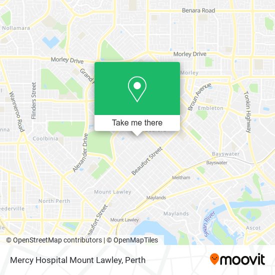 Mapa Mercy Hospital Mount Lawley