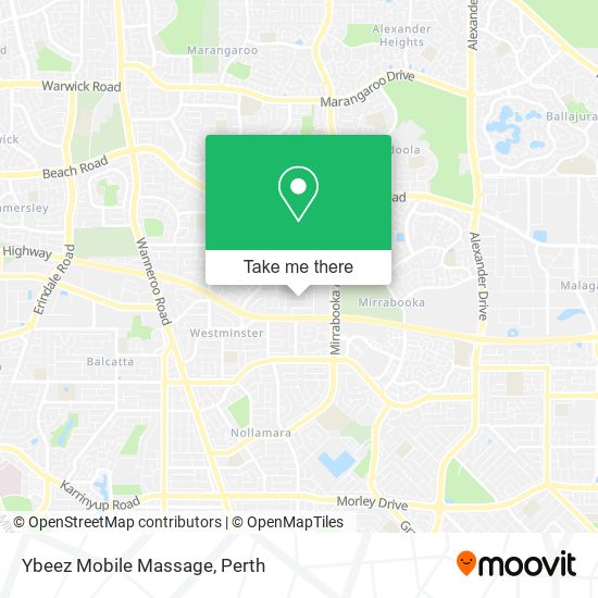 Ybeez Mobile Massage map