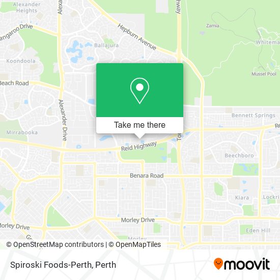 Mapa Spiroski Foods-Perth