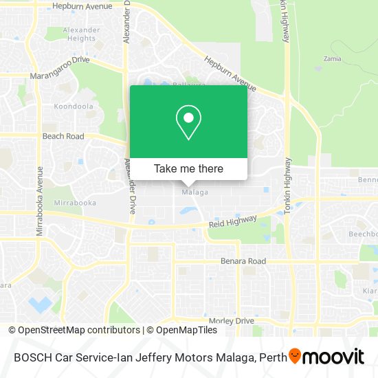 BOSCH Car Service-Ian Jeffery Motors Malaga map