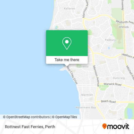 Rottnest Fast Ferries map