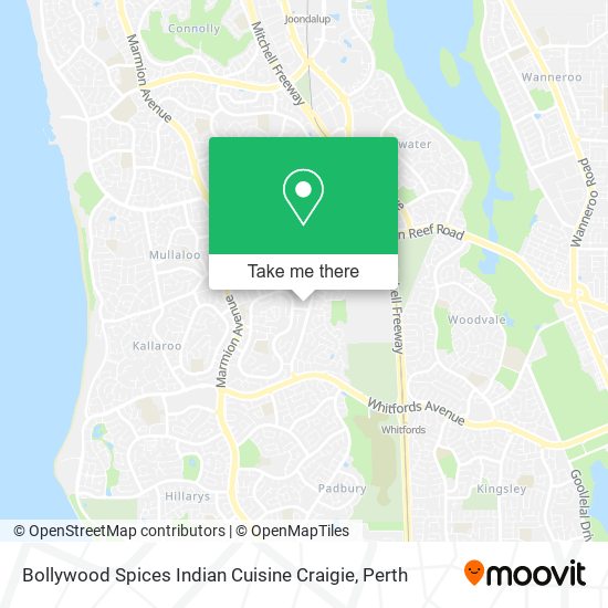 Bollywood Spices Indian Cuisine Craigie map