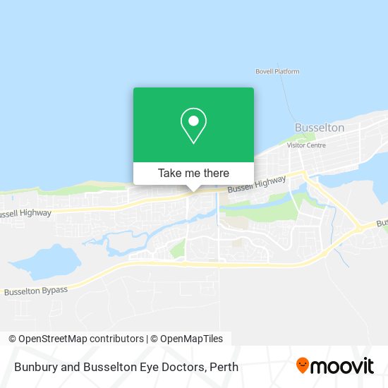 Bunbury and Busselton Eye Doctors map
