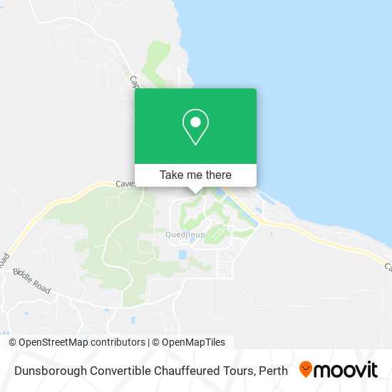 Mapa Dunsborough Convertible Chauffeured Tours