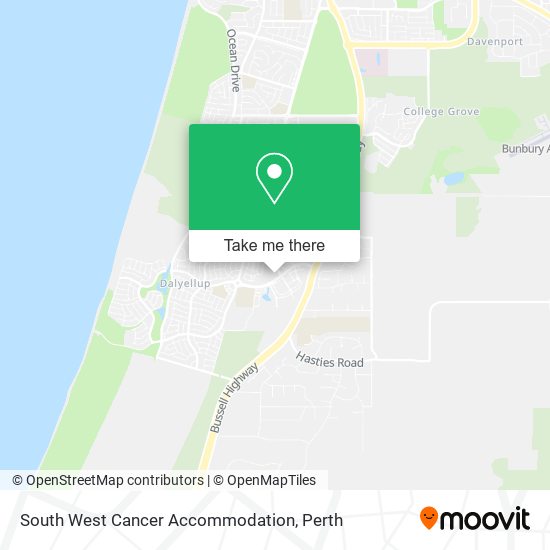 South West Cancer Accommodation map