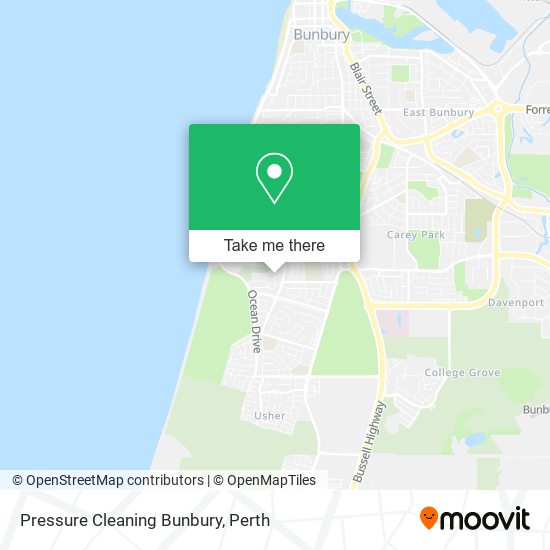 Pressure Cleaning Bunbury map