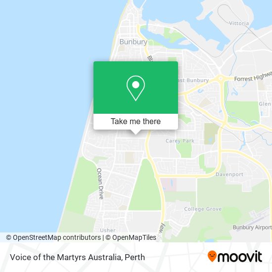 Mapa Voice of the Martyrs Australia