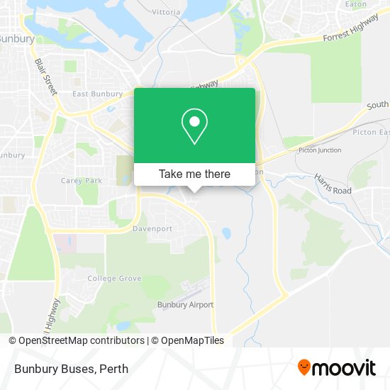 Bunbury Buses map