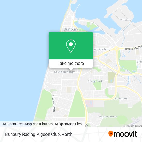 Mapa Bunbury Racing Pigeon Club