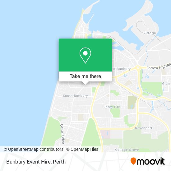 Mapa Bunbury Event Hire