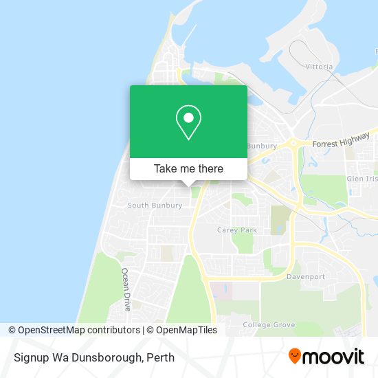 Mapa Signup Wa Dunsborough