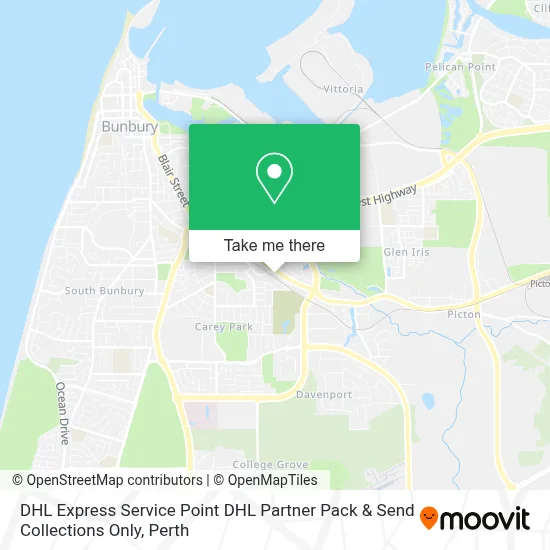DHL Express Service Point DHL Partner Pack & Send Collections Only map