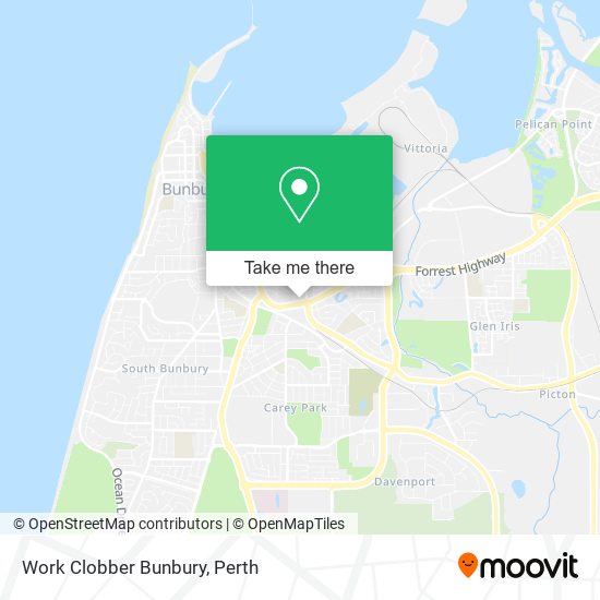 Work Clobber Bunbury map