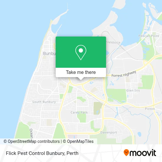 Mapa Flick Pest Control Bunbury