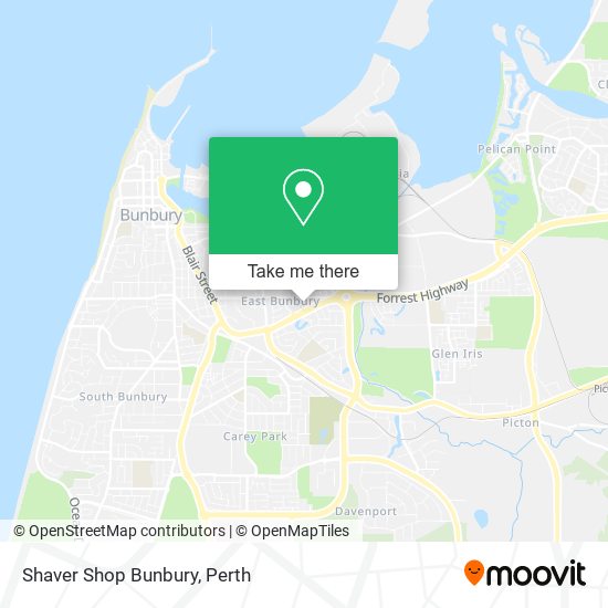 Shaver Shop Bunbury map