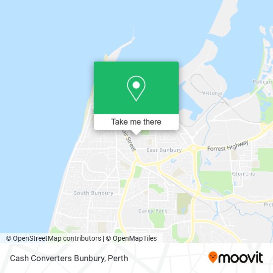 Mapa Cash Converters Bunbury