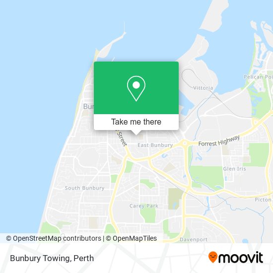 Bunbury Towing map