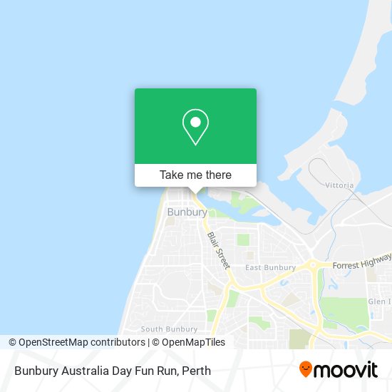 Mapa Bunbury Australia Day Fun Run