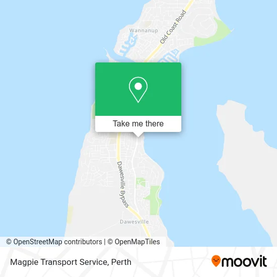 Mapa Magpie Transport Service