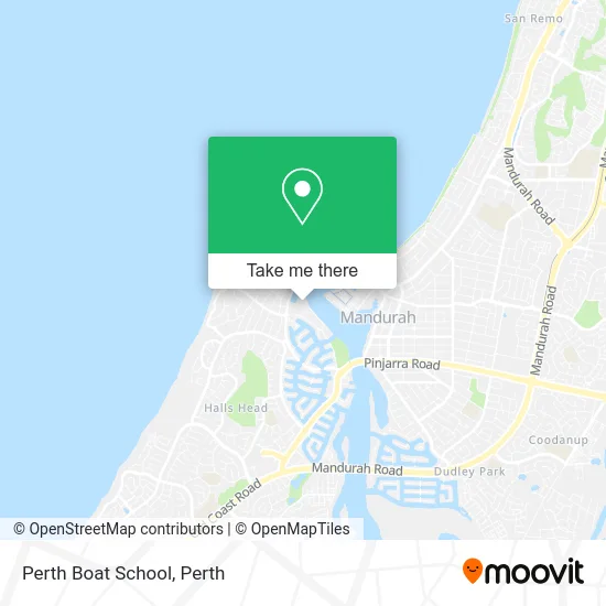 Mapa Perth Boat School