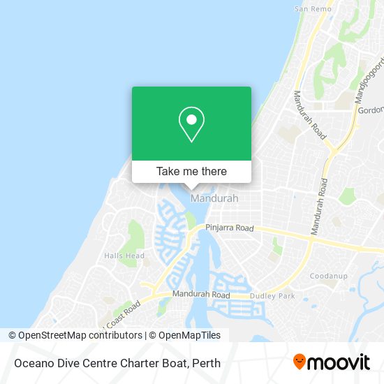 Oceano Dive Centre Charter Boat map