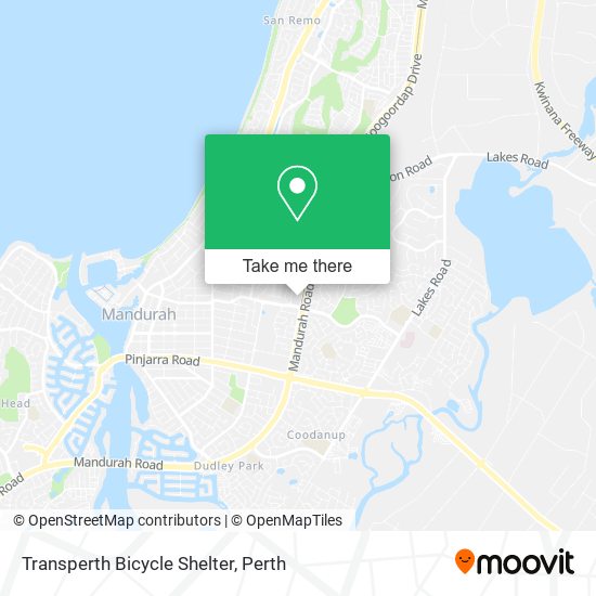 Transperth Bicycle Shelter map