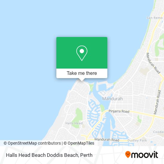 Halls Head Beach Doddis Beach map