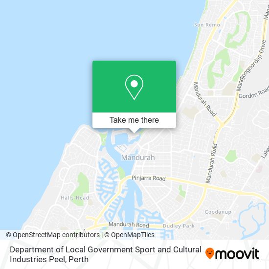 Mapa Department of Local Government Sport and Cultural Industries Peel