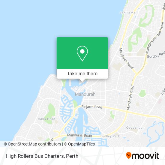High Rollers Bus Charters map