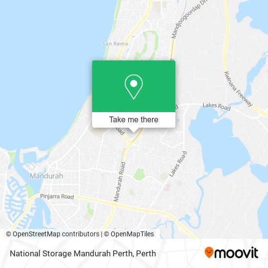 National Storage Mandurah Perth map