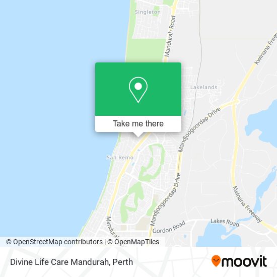 Mapa Divine Life Care Mandurah