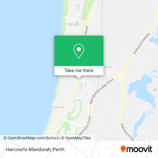 Mapa Harcourts Mandurah