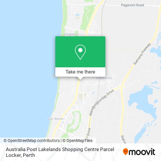 Australia Post Lakelands Shopping Centre Parcel Locker map