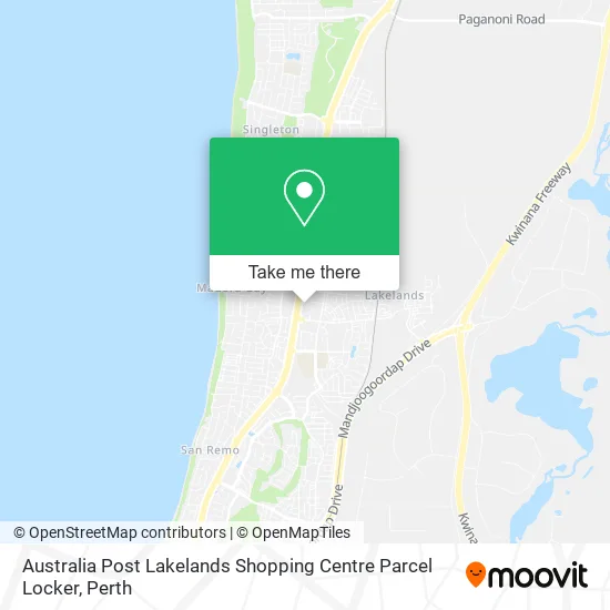 Australia Post Lakelands Shopping Centre Parcel Locker map