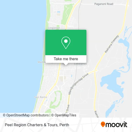 Mapa Peel Region Charters & Tours