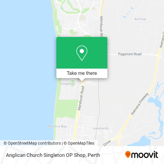 Anglican Church Singleton OP Shop map