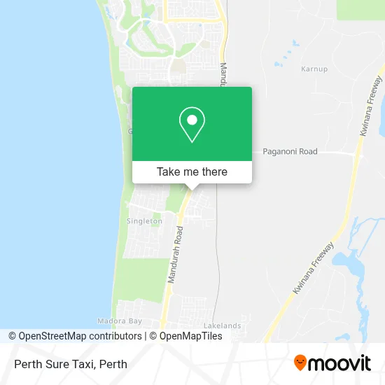 Mapa Perth Sure Taxi