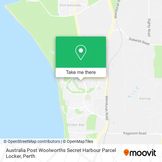 Mapa Australia Post Woolworths Secret Harbour Parcel Locker