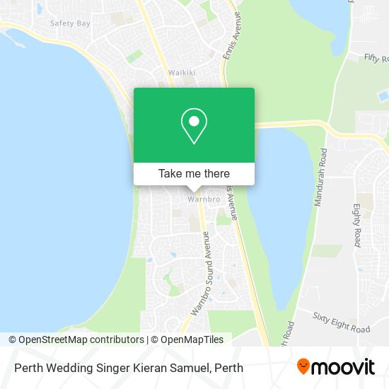 Perth Wedding Singer Kieran Samuel map