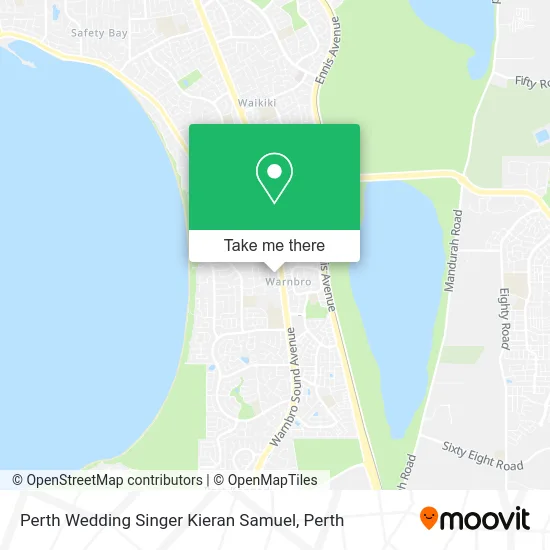 Mapa Perth Wedding Singer Kieran Samuel