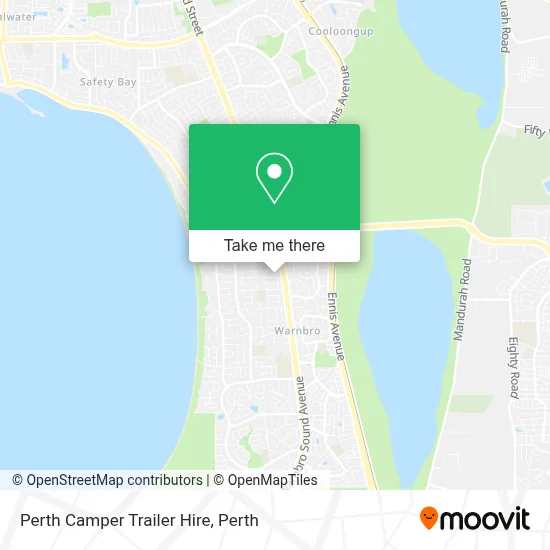 Mapa Perth Camper Trailer Hire