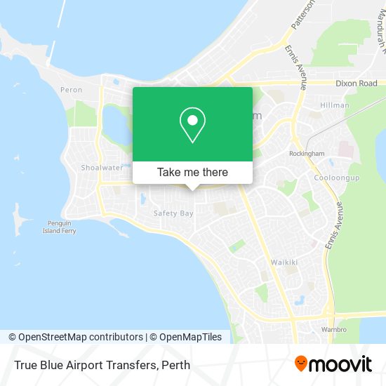True Blue Airport Transfers map